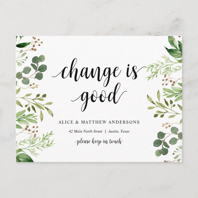 El cambio es bueno, Nueva Invitación de dirección  (Anverso)