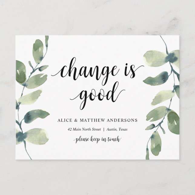 El cambio es bueno, Nueva Invitación de dirección  (Anverso)