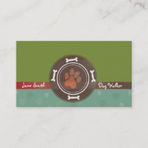 el caminar del perro y tarjetas de visita del