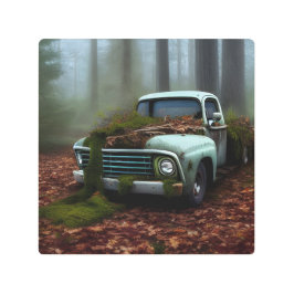 El Camión Abandonado Arte Pared Metalizado