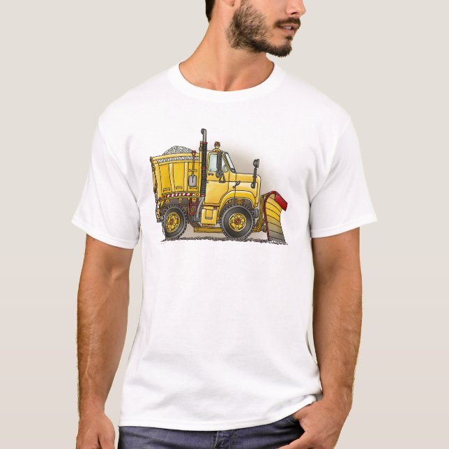 El camión del quitanieves sirve la camiseta (Anverso)