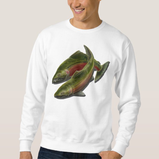 El camisetas de los hombres de los salmones de (Anverso)
