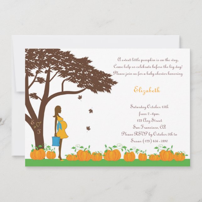El campo de las calabazas Boy Baby Invitaciones (Anverso)