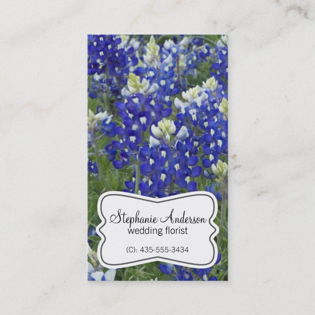 El campo del Bluebonnet florece la tarjeta de (Anverso)
