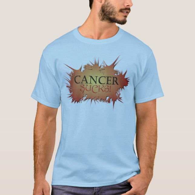 El cáncer chupa la camiseta gráfica azul (Anverso)