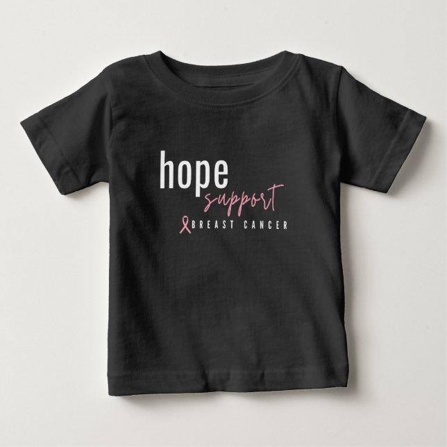 el cáncer de mama espera apoyo. Camiseta para bebé (Anverso)