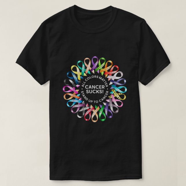 El Cáncer Golpea En Cada Cinta De Cáncer De Camisa (Diseño del anverso)
