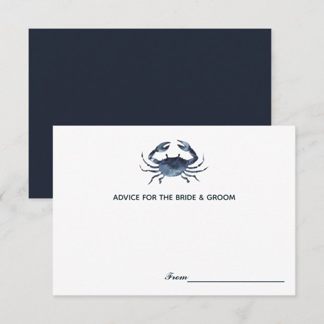 El Cangrejo Azul | Tarjetas de Consejos de Boda Bo (Anverso / Reverso)