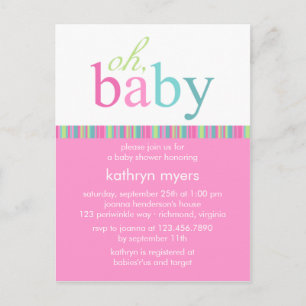 El caramelo colorea rosa • Invitación de Baby