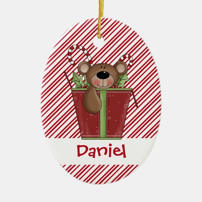 El caramelo de Christmastime raya el ornamento del (Frente)