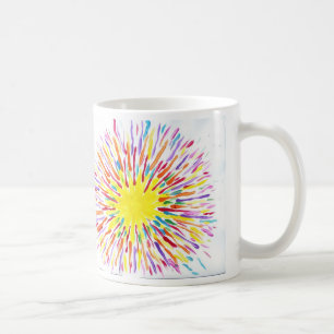El caramelo riega la taza de café del artista del
