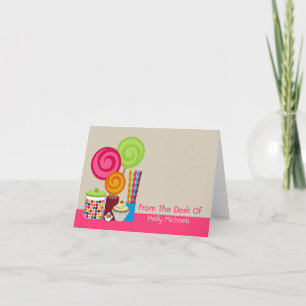 El caramelo y los dulces personalizaron Notecard