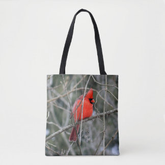 El Cardenal Rojo Real Impreso Bolsa De Tote