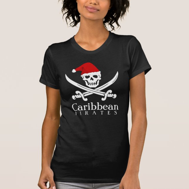 El Caribe piratea la camisa del Scull del navidad (Anverso)