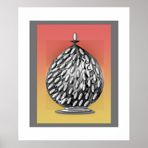 El cartel de arte del jarrón gris de jengibre