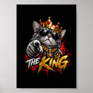 El cartel de arte digital de la corona del gato Ki