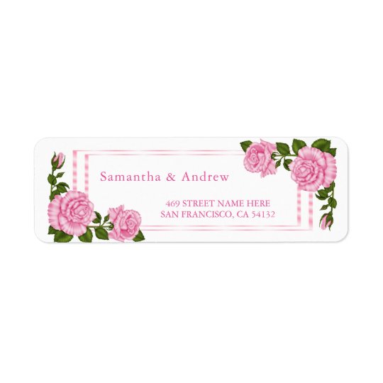 El casarse de la esquina rosado bonito de los etiqueta de remitente