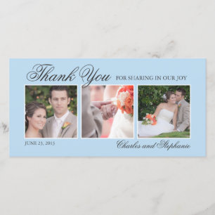 El casarse le agradece en tarjeta de la foto del