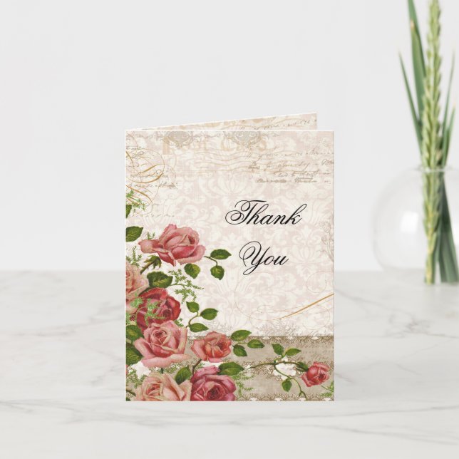 El casarse le agradece tarjeta de nota - cordón de (Anverso)