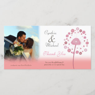 El casarse le agradece tarjeta rosada de la foto