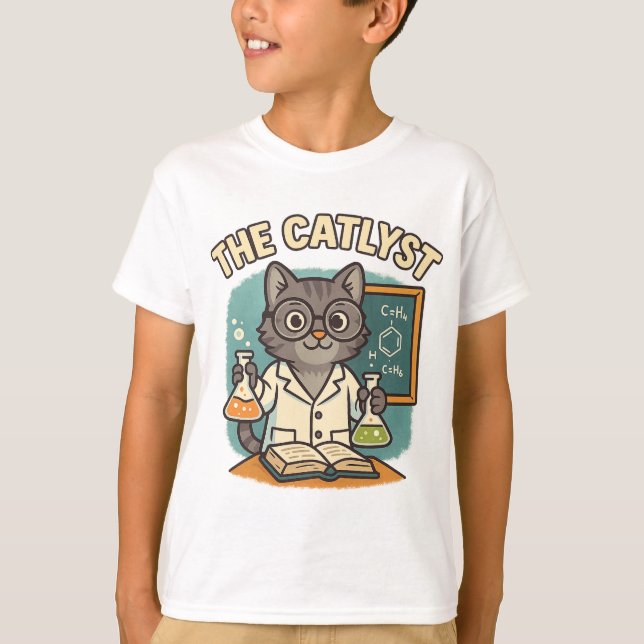 El católico - Camiseta de gato química (Anverso)