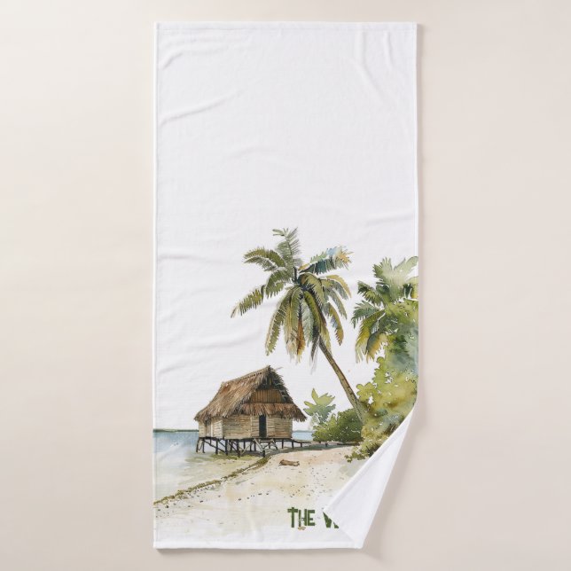 El cautivador paisaje acuático de una casa con tec (Toalla de baño)