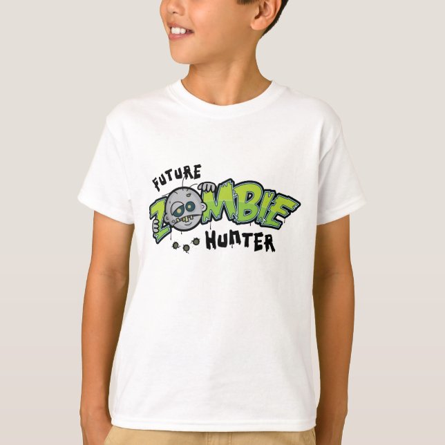 El cazador futuro del zombi embroma la camiseta (Anverso)