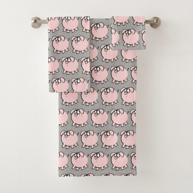 El cerdo divertido del ilustracion de 4 dibujos (In situ)