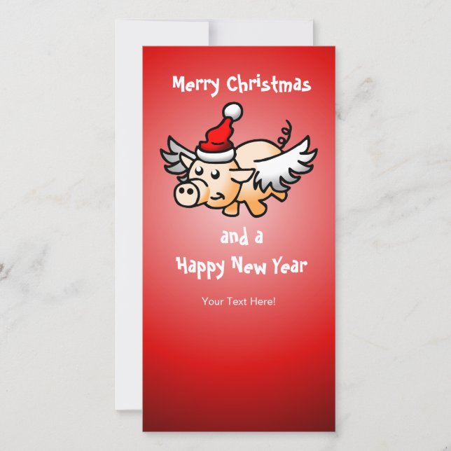 El cerdo volador de Navidad de Santa (Anverso)