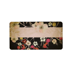 El cerezo del vintage florece la etiqueta de Avery