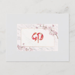 El cerezo kanji florece en Año Nuevo, postal 2023