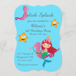 El chapoteo de Splish embroma invitaciones de la