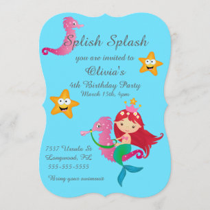 El chapoteo de Splish embroma invitaciones de la