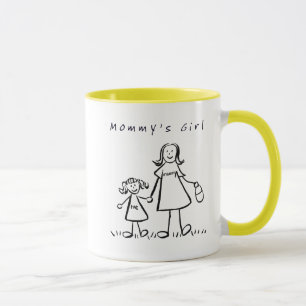 El Chica de mamá dibujando taza o copa