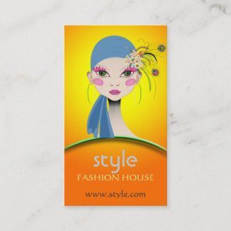 El chica del pavo real, tarjeta de visita