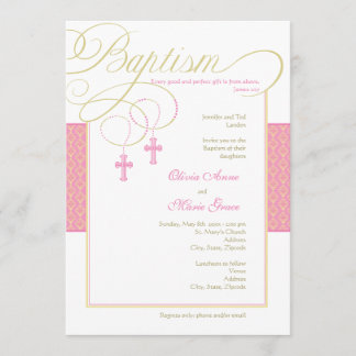 El chica hermana la invitación del bautismo del