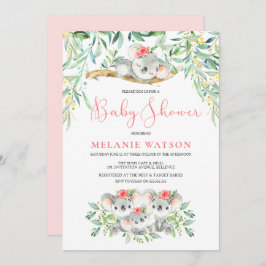 El chica Koala Bush bebe invitaciones a la ducha p