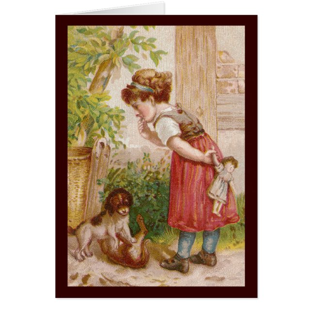 El chica mira numeritos del gato del perro (Frente)