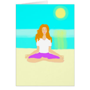 El chica pelirrojo, yoga, OM presenta, vara,