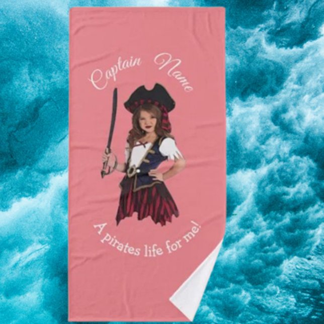 El Chica pirata divertido (Make bath time exciting with our Fun Pink Girl Pirate Bath Towel )