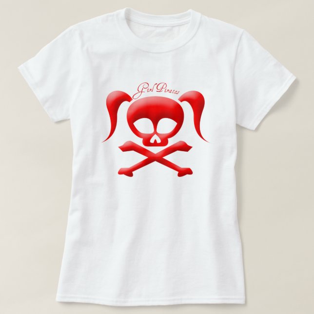 El chica piratea la camiseta (Diseño del anverso)