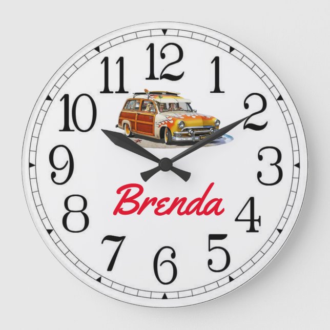 El Chica surfista de Brenda Woody Gran reloj (Anverso)
