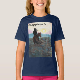 El chica y el caballo "felicidad es" camiseta de