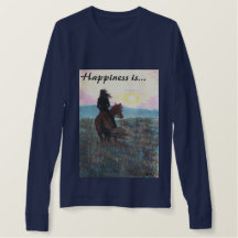 El chica y el caballo "felicidad es" camiseta de
