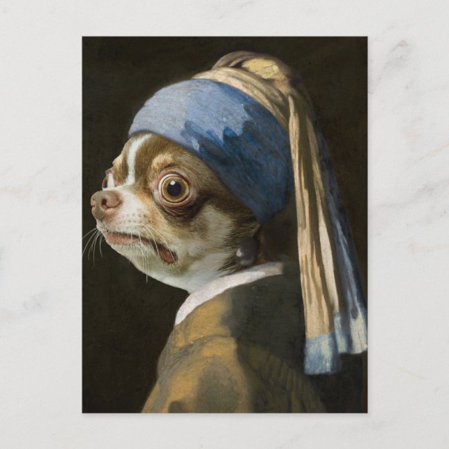 El Chihuahua con la tarjeta Pearl Earring (Anverso)
