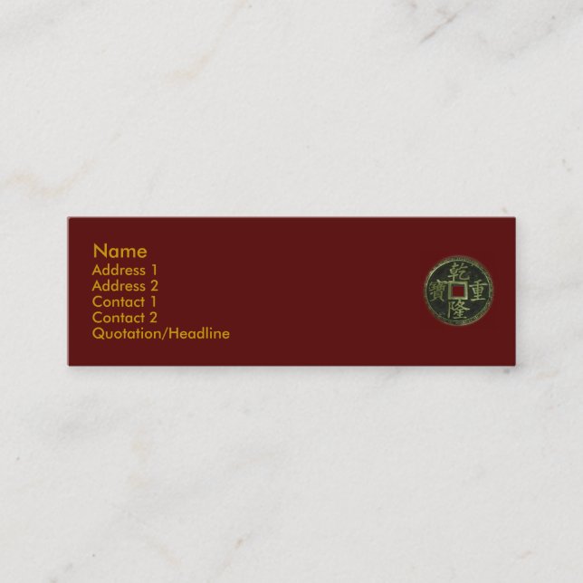 El chino acuña la tarjeta de visita (Anverso)