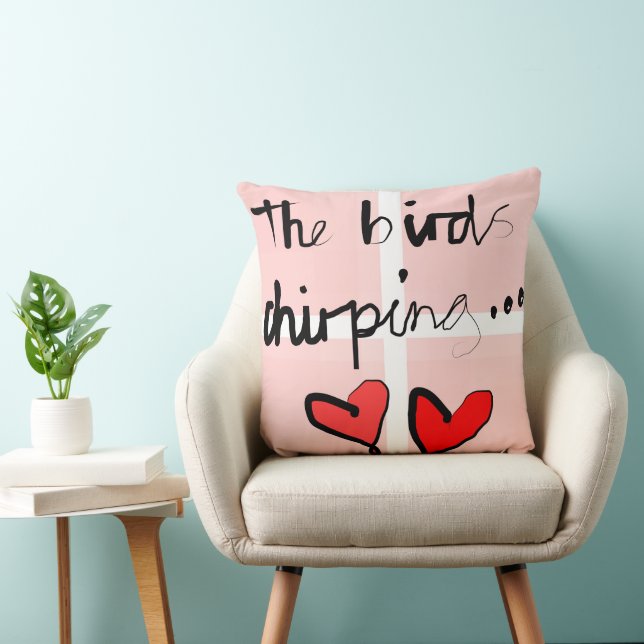 El Chirping de los pájaros - Cojín decorativo rojo (Silla)