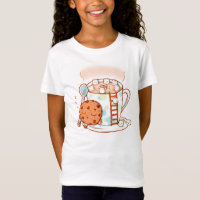 El chocolate caliente embroma la camiseta del