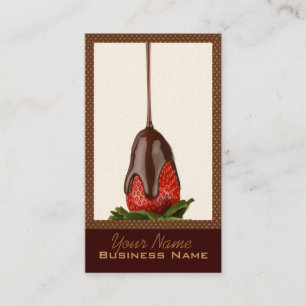 El chocolate cubrió tarjetas de visita de las