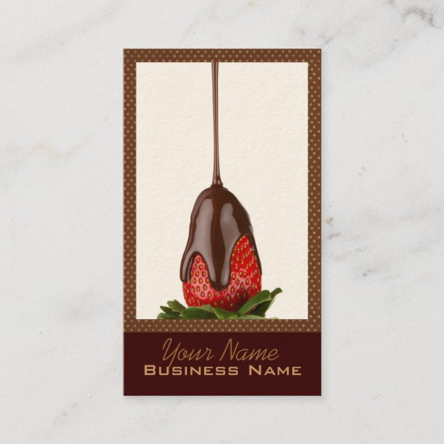 El chocolate cubrió tarjetas de visita de las (Anverso)